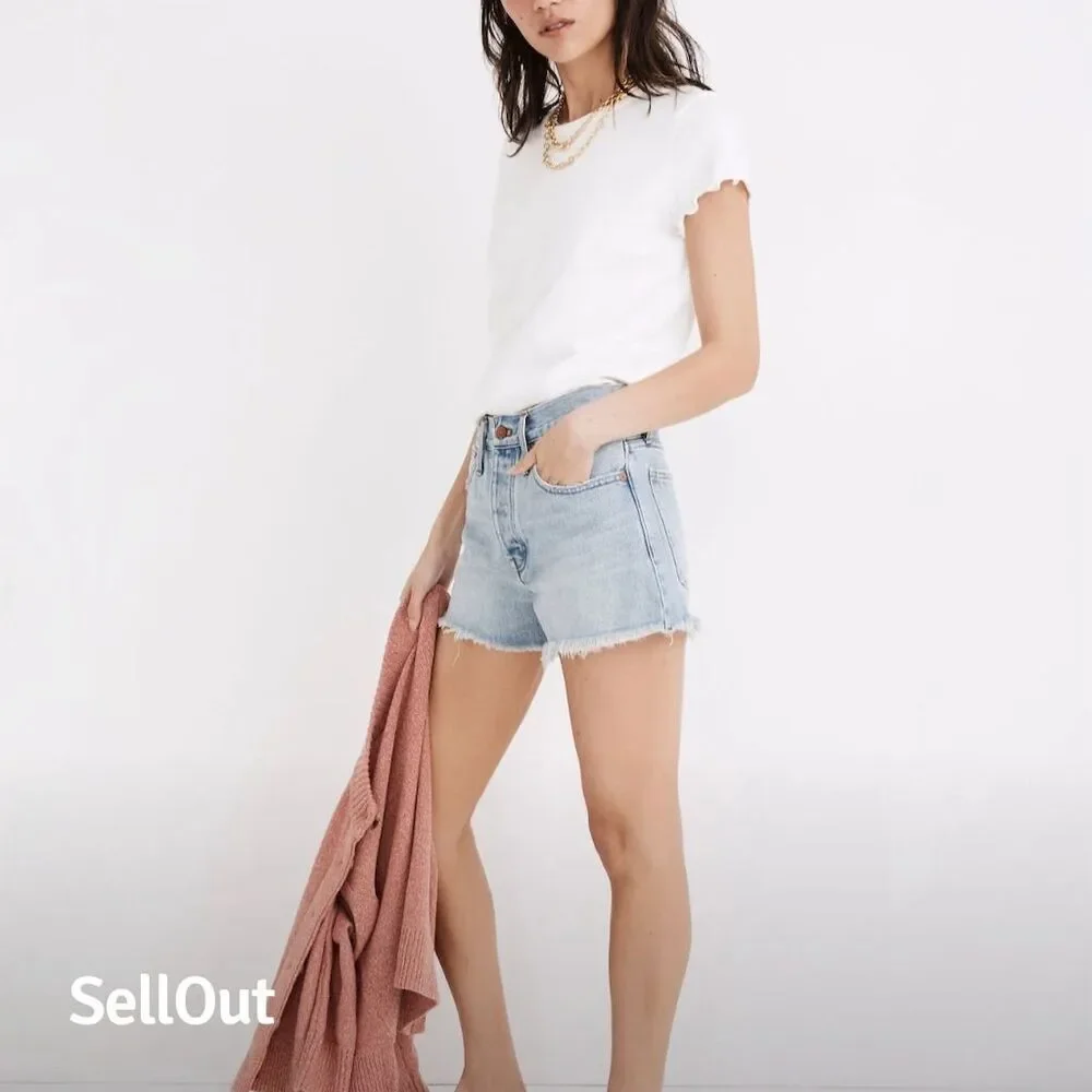 Madewell Women's Relaxed Denim Shorts Blue Standard Size‎ 28 Cedarcroft Wash